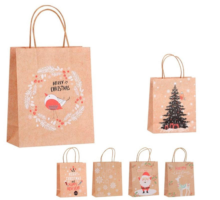 Kraft Xmas Gift Bag 26X32X12 cm
