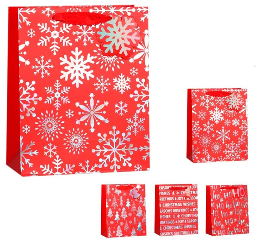 Bolsa de Regalo Xmas rojo de 12,5X34,5X10 cm