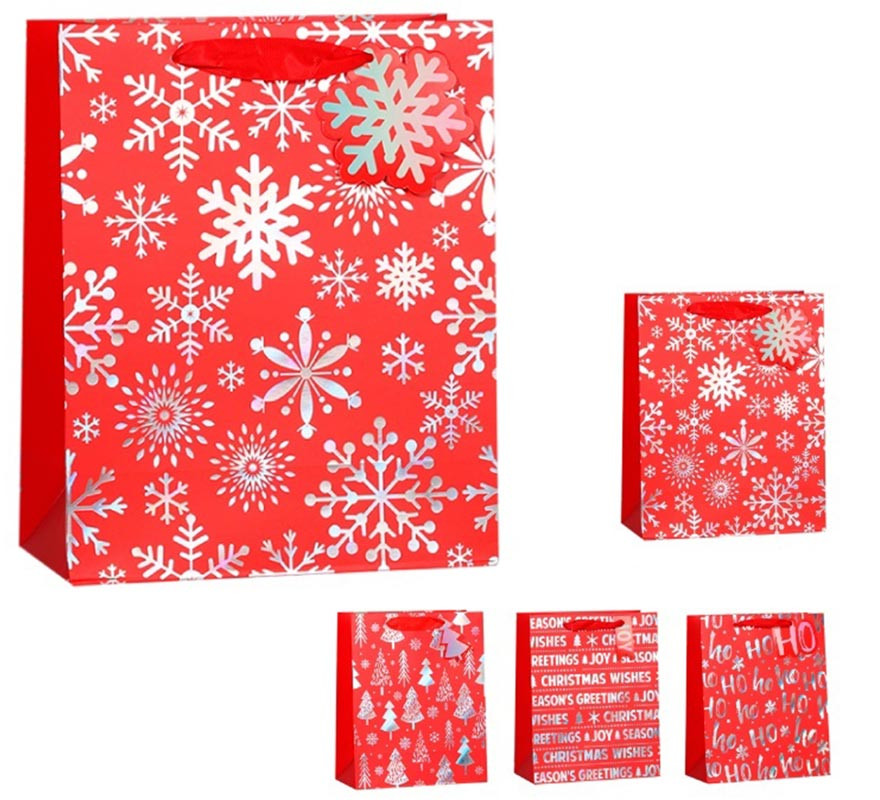 Saco de presente de Natal vermelho 18X23X10 cm