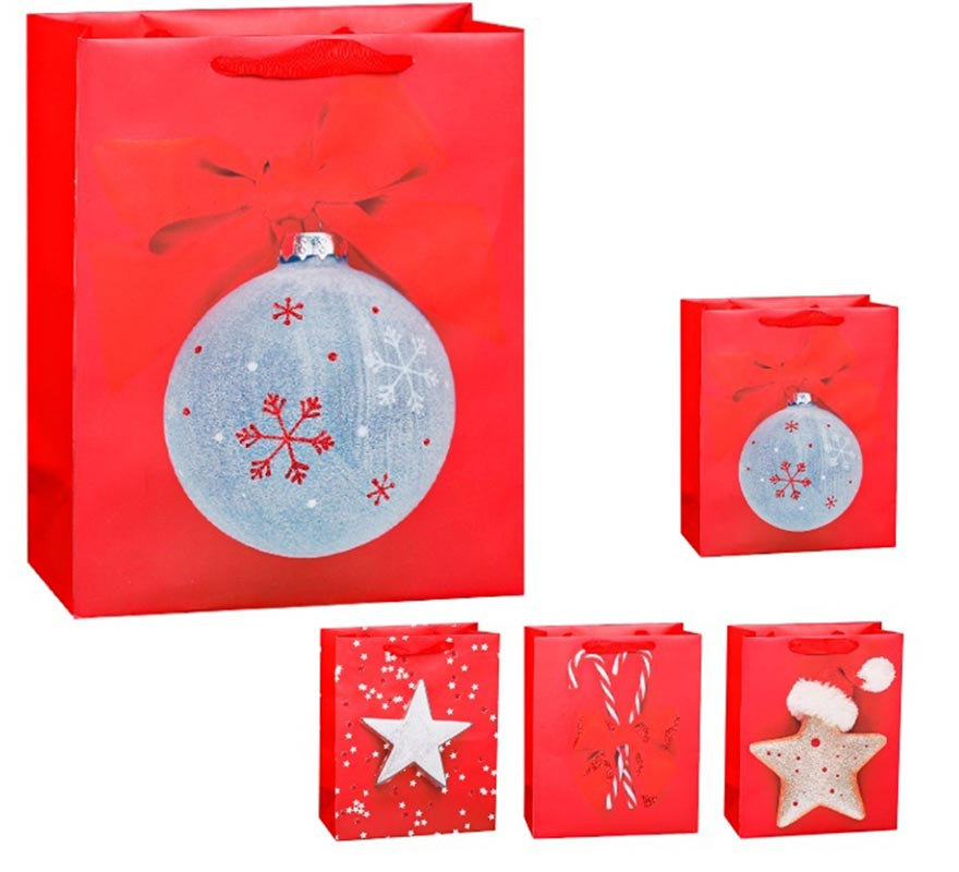 Bolsa de Regalo Xmas rojo de 26X32X12,5 cm