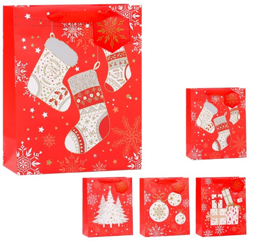 Saco de presente de Natal vermelho 32X42X11,5 cm