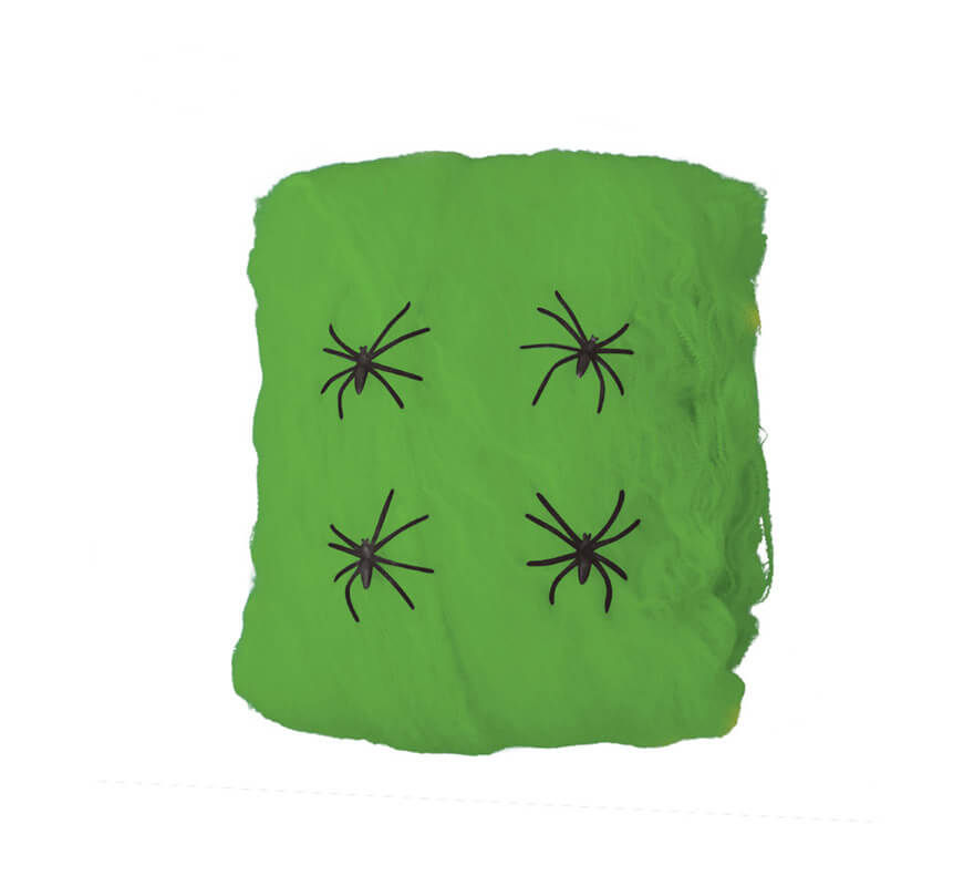 Bolsa de Telarañas color verde de 60 gr para decorar