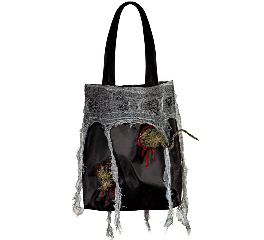 Halloween Bag with Cobwebs and Rats