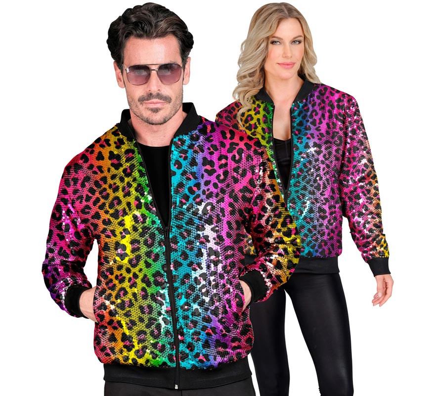 Multicolour animal print fashion bomber for adults