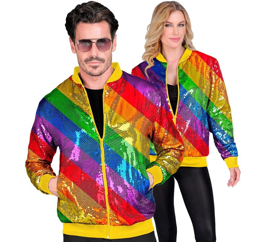 Bomber Fashion multicolored stripes with sequins for adults