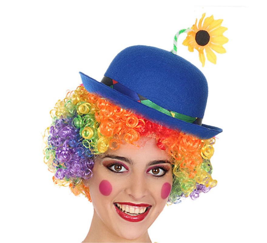 Jogador de palhaço com flor em várias cores