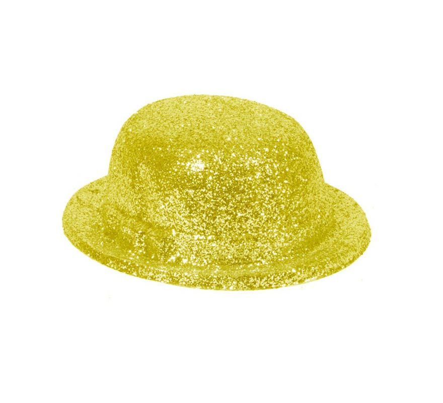 Gold bowler hat with glitter