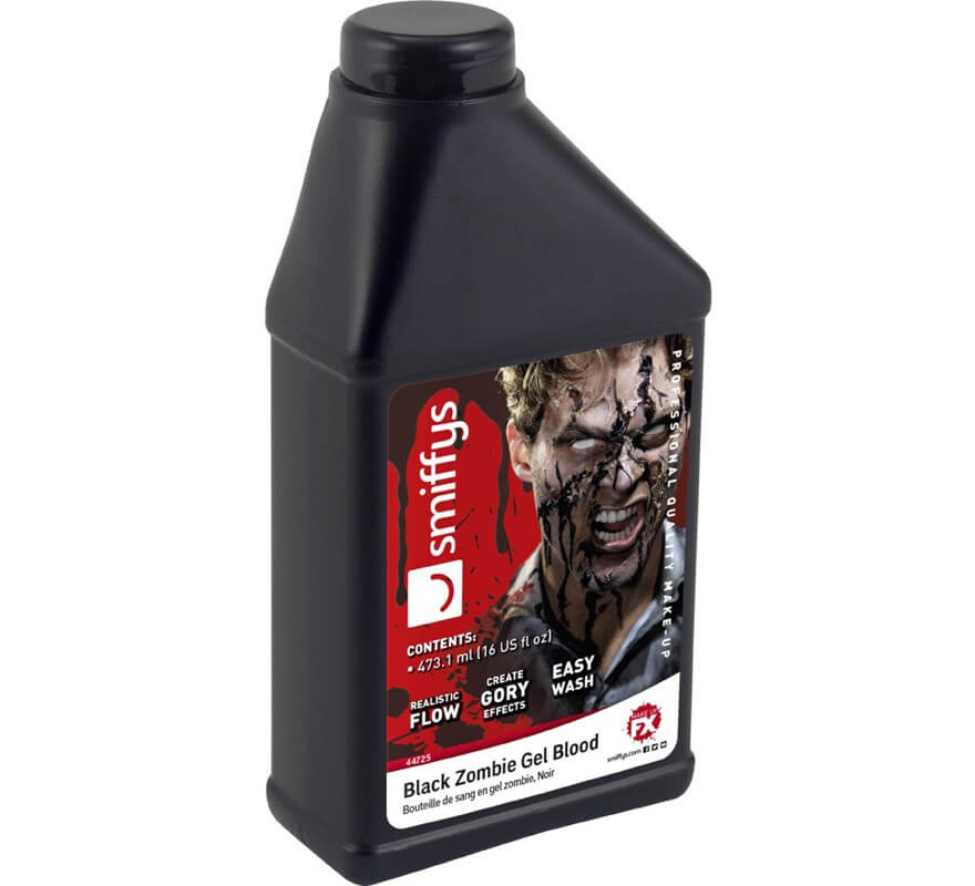 Botella de Sangre en gel negra para Zombie de 473,1 ml.