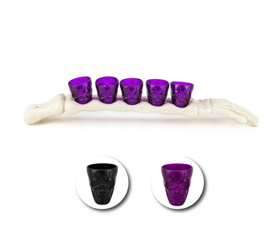 Braço decorativo com 5 copos em cores sortidas medindo 48x7,5 cm