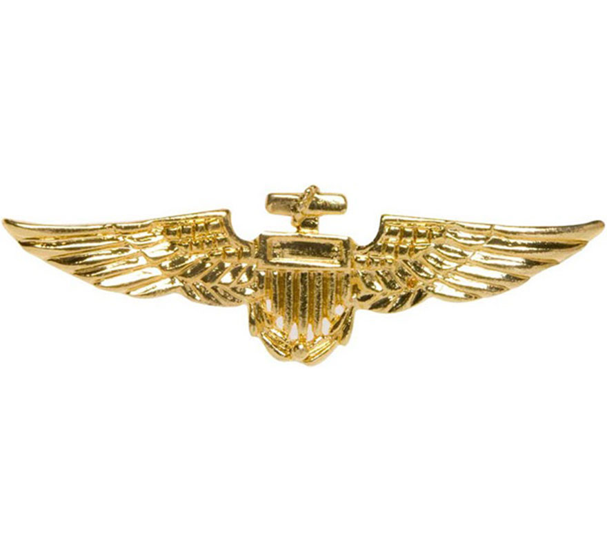 Broche de aviador dourado