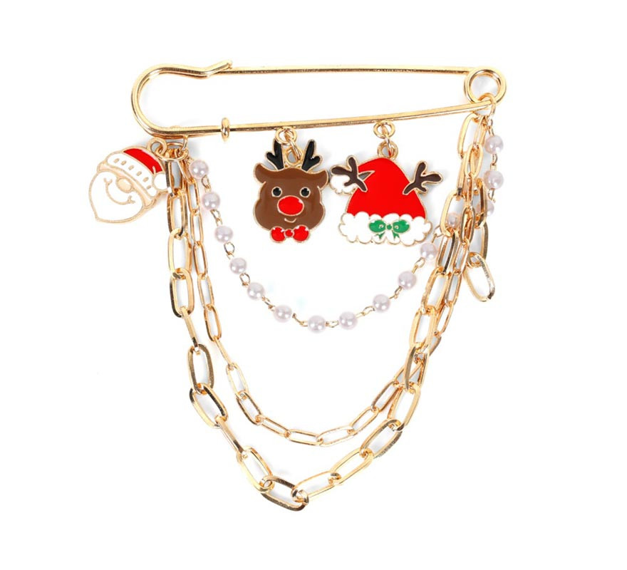 Christmas Figurines Brooch with 8x8 cm chain