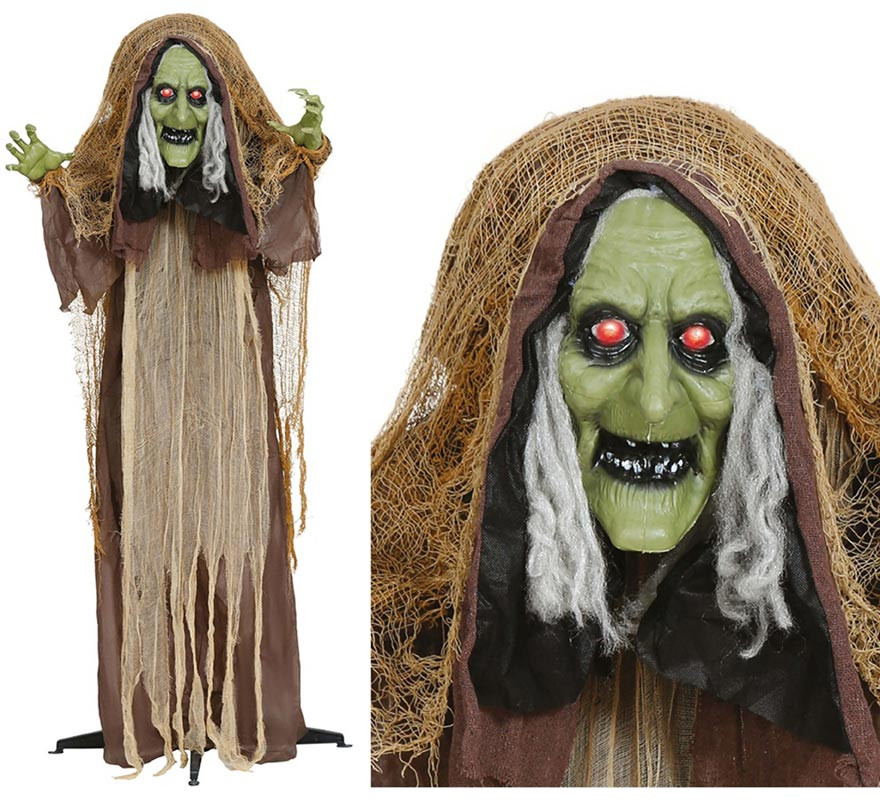 Hunchbacked Witch with Light, Sound and Movement 145 cm