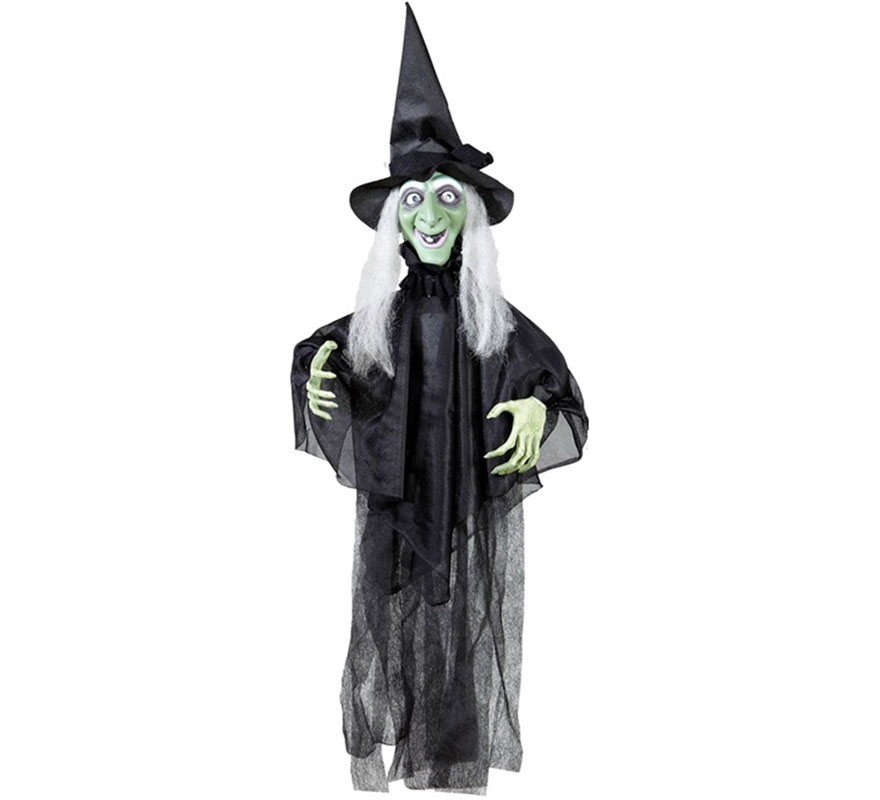 Talking Witch Mobile with Luminous Eyes and Sound Sensor, 60 cm
