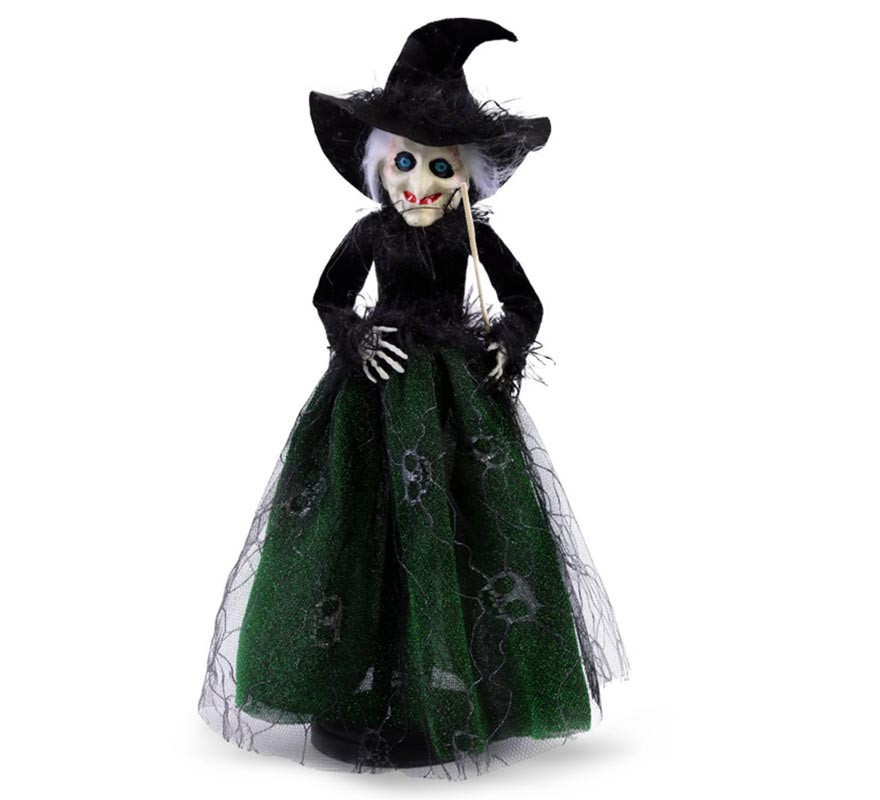 Bruxa verde decorativa de luxo de 46 cm