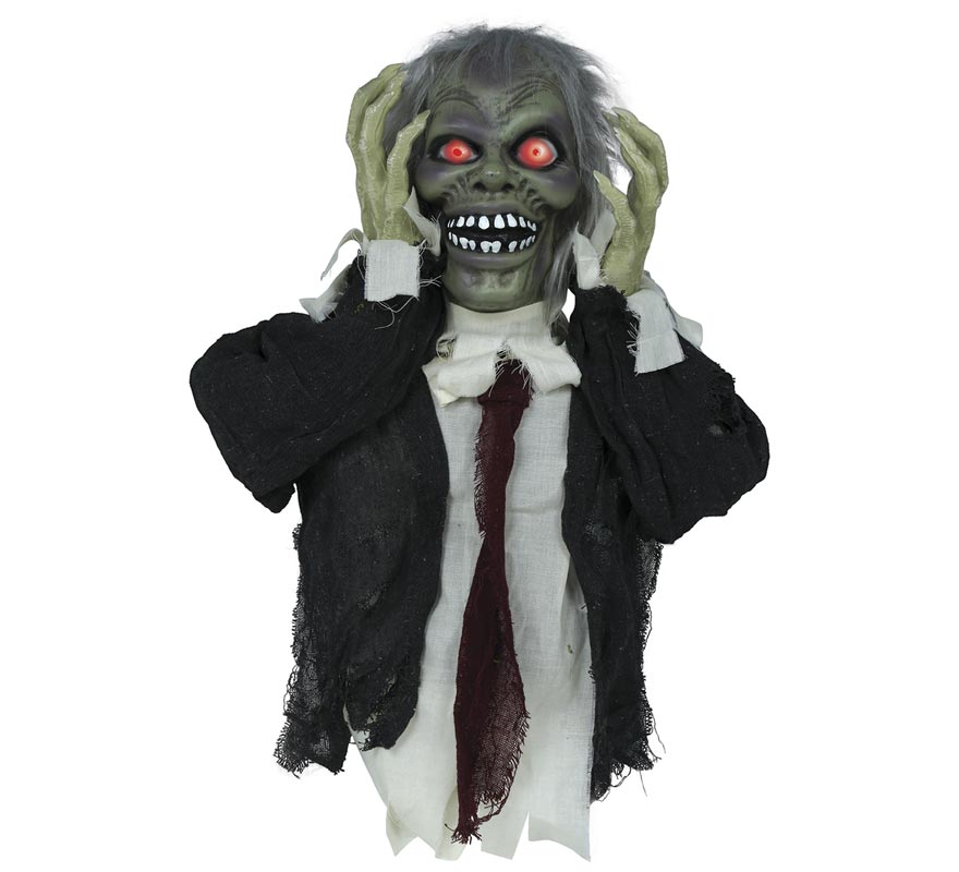 55cm Zombie Bust with Sound, Light and Movement