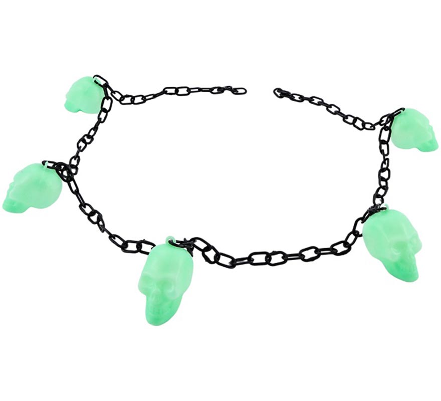Chain with 5 Luminescent Skulls