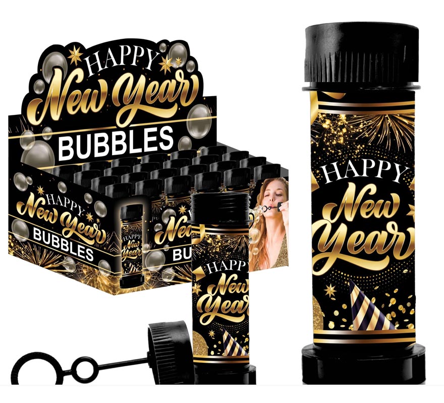 Scatola da 24 Barattoli Bubble Happy New Year da 14 cm