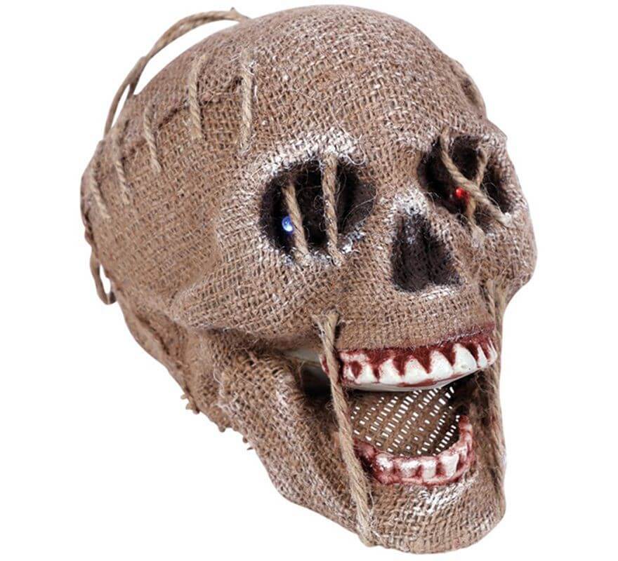 Mummy Skull with Light 21x15 cm