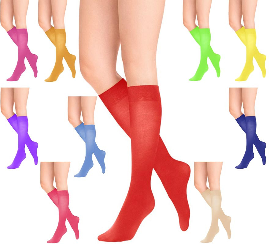  Medias sexis de 2 tonos para mujer, medias coloridas de  longitud completa, calcetines de tobillo para disfraz de niña, medias  largas de color, Azul Verde : Ropa, Zapatos y Joyería