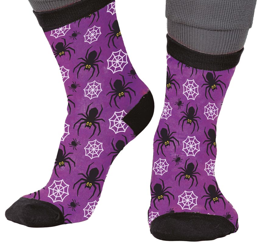 Halloween Spider Socks in sizes 22 to 48