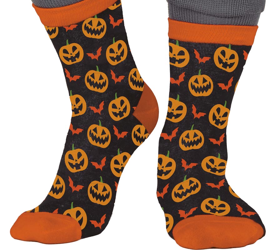 Halloween Pumpkin Socks in sizes 22 to 48