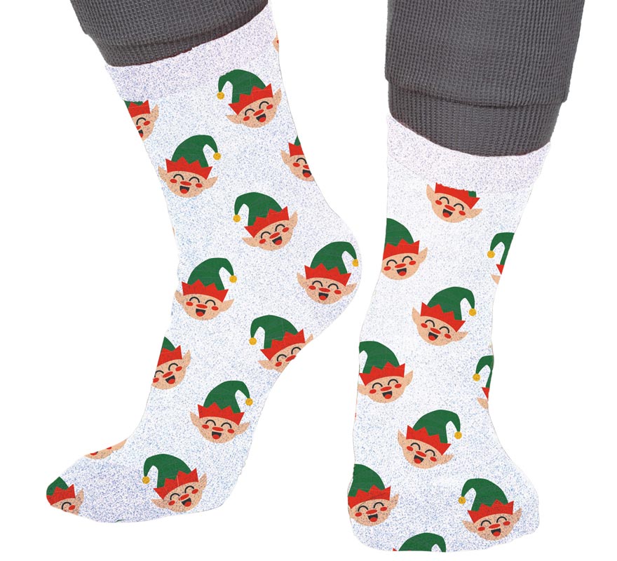 Chaussettes de Noël elfes à paillettes dans les tailles 22 à 41