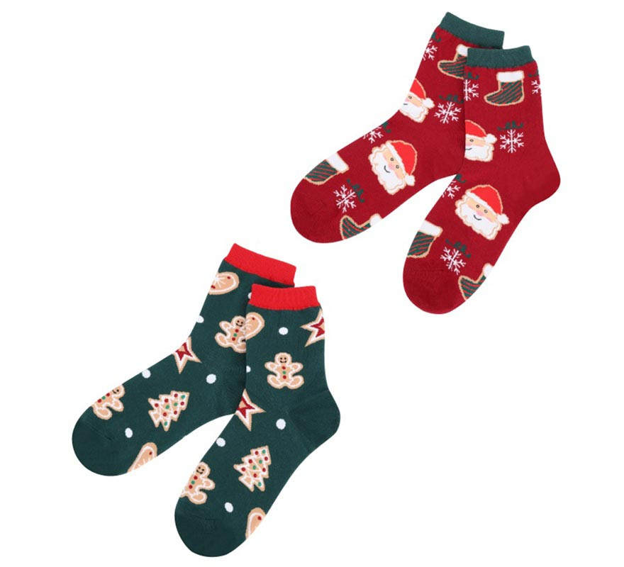 Christmas Socks Cookie and Santa Claus Size 28-35 in assorted children's models