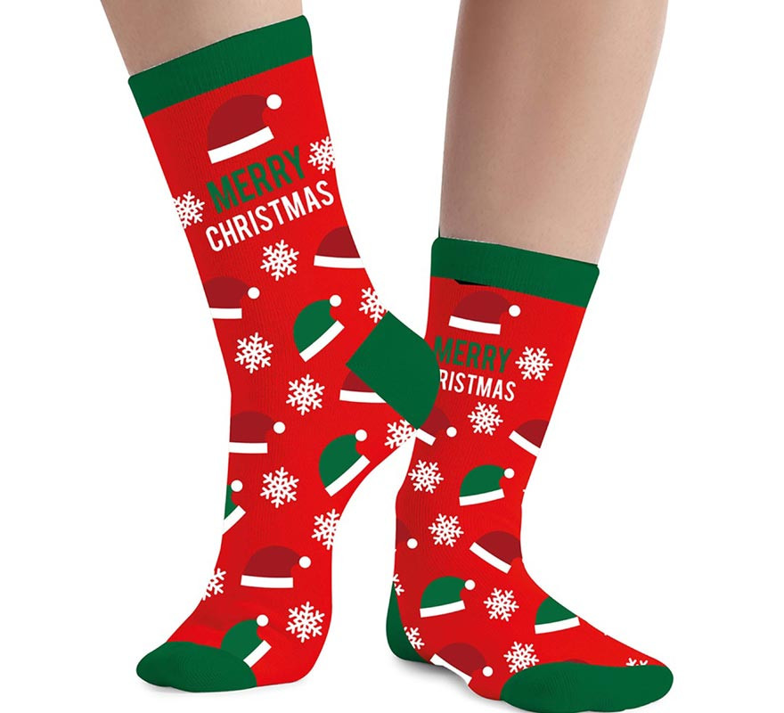 Calcetines Navideños Merry Christmas Talla 42-48 adulto