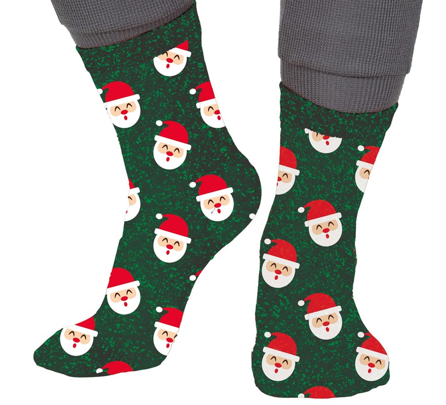Calzini natalizi glitterati di Babbo Natale nelle taglie dalla 22 alla 41