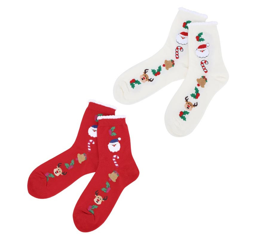 Meias de Natal do Papai Noel Tamanho 28-35 em cores sortidas para crianças