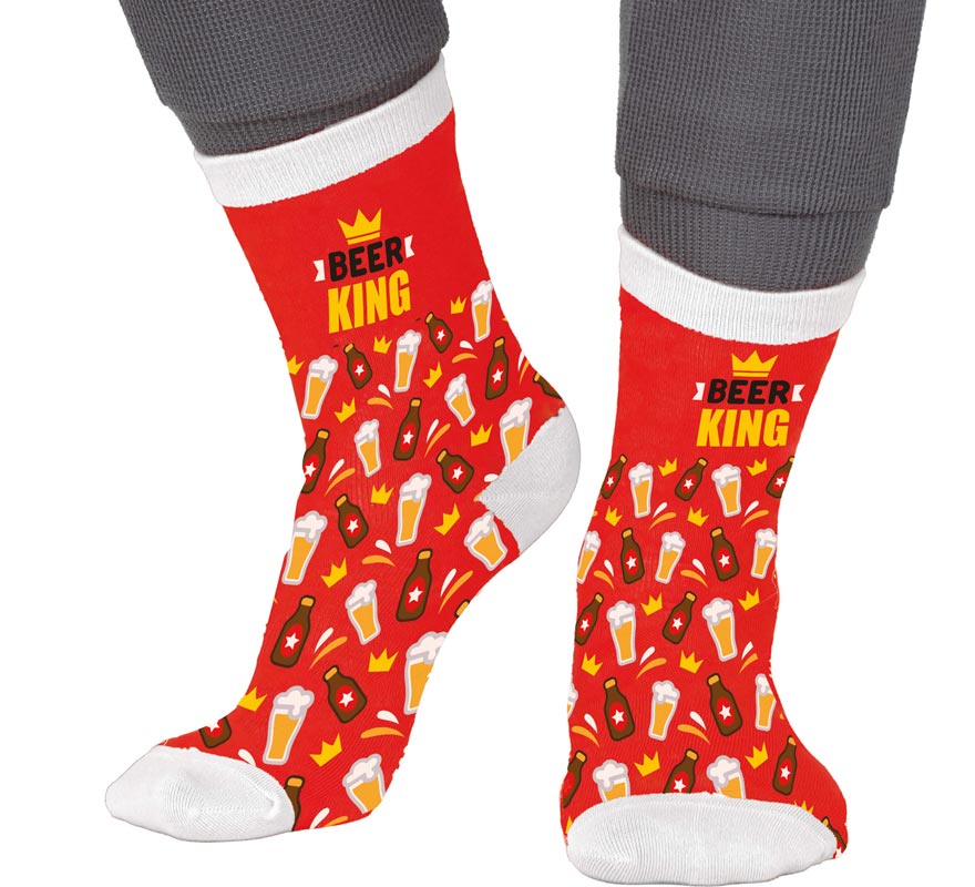 Calcetines rojos Beer King para adultos