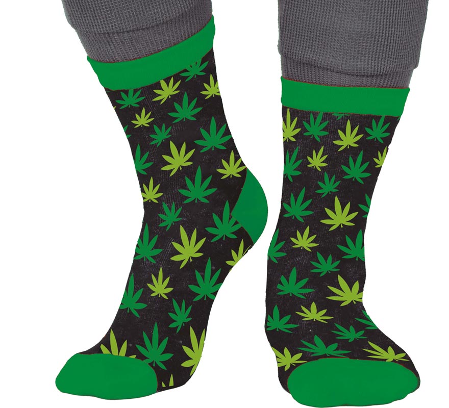 Calcetines verdes de Marihuana para adultos Calcetines verdes de Marihuana para adultos