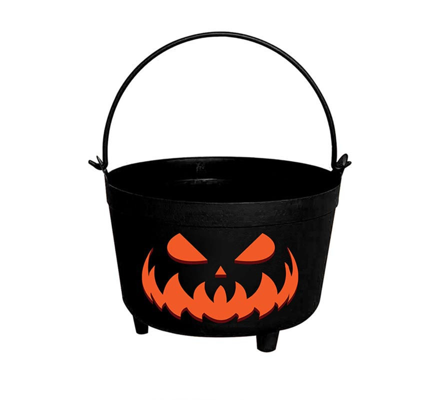 Black evil pumpkin cauldron 24x23x15 cm