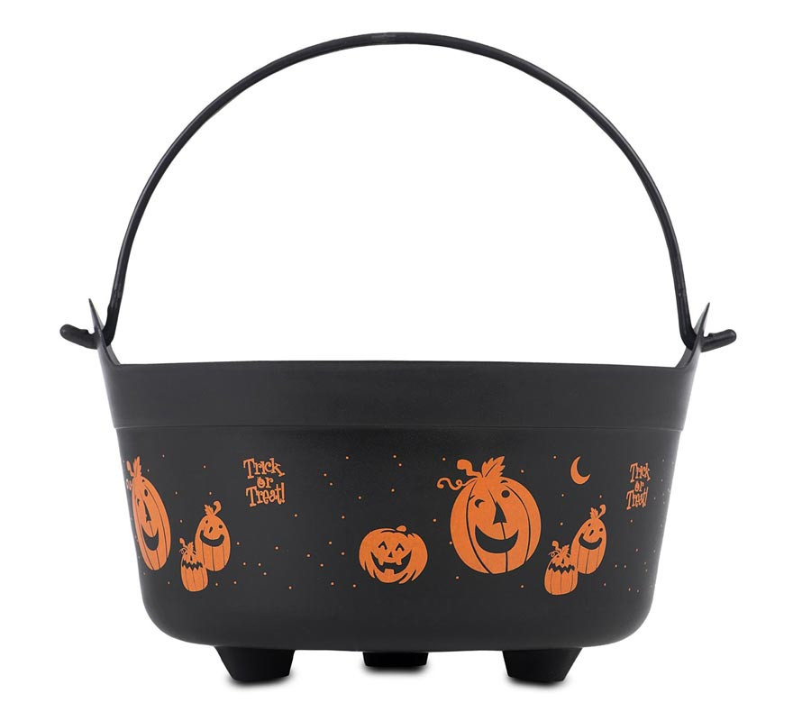 Black witch cauldron happy pumpkins 54x28x36 cm