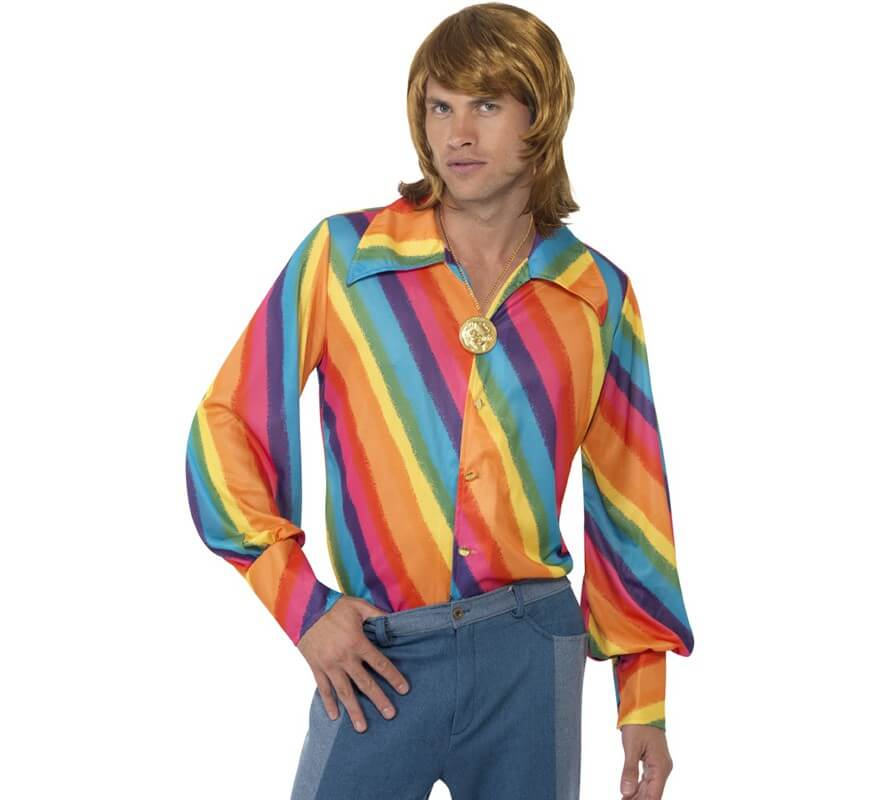 Camisa Arco Iris de los 70 para hombre