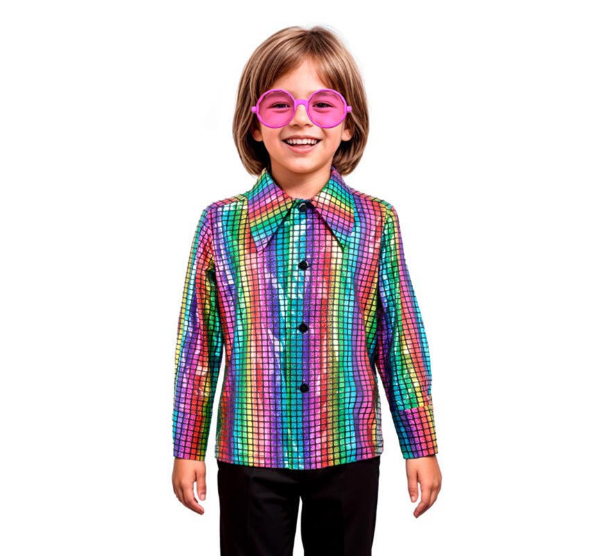 Boys Rainbow Disco Bling Shirt