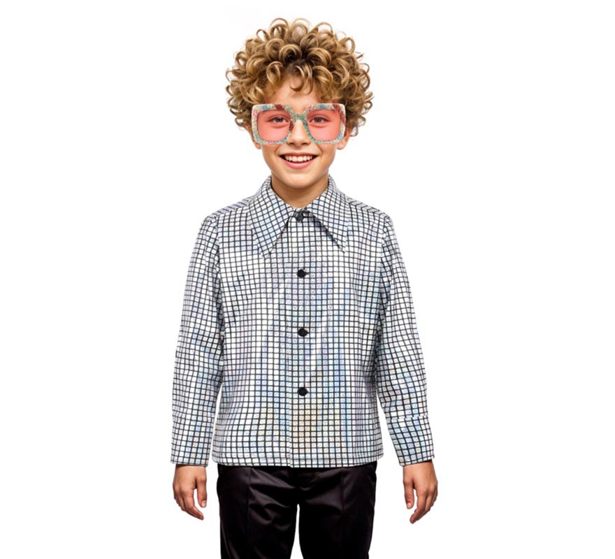 Boys Silver Disco Bling Shirt