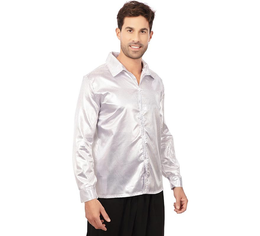 Adult metallic silver party shirt