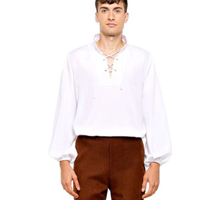 Camisa Medieval blanca para hombre Camisa Medieval blanca para hombre