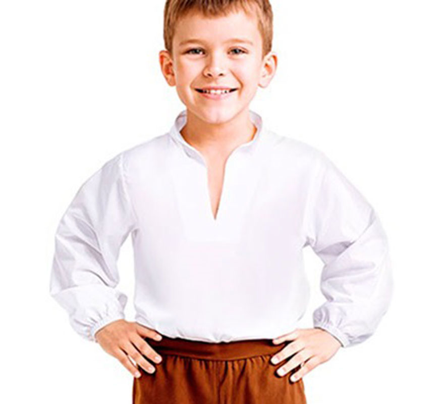 Camisa Medieval blanca para niño Camisa Medieval blanca para niño