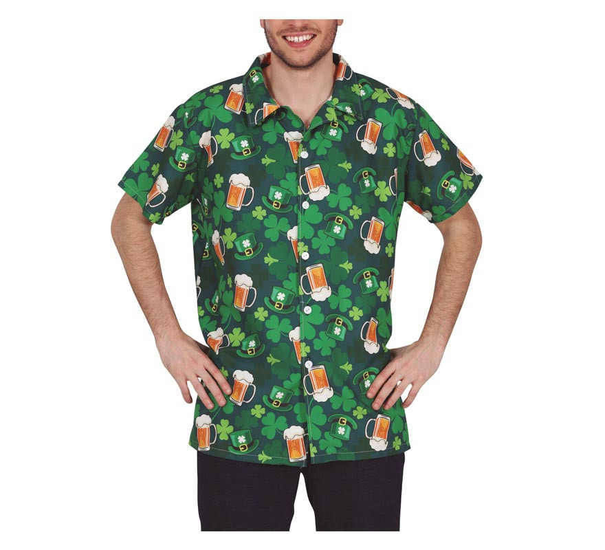 Camisa San Patricio cerveza y trébol adulto