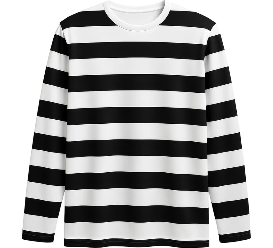 Camiseta Mimo o Preso a Rayas blancas y negras para hombre