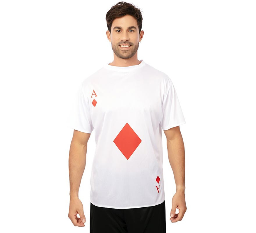 Ace of Diamonds Adult White T-Shirt