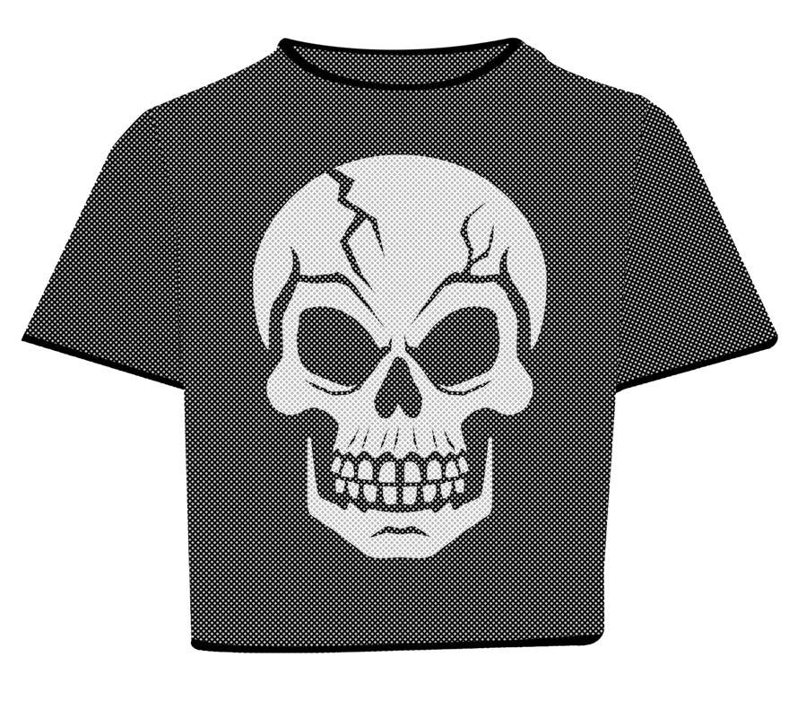 Camiseta feminina Caveira Vermelha