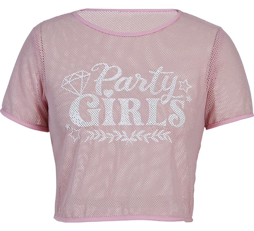 Camiseta de Rejilla Party Girls rosa para mujer Camiseta de Rejilla Party Girls rosa para mujer
