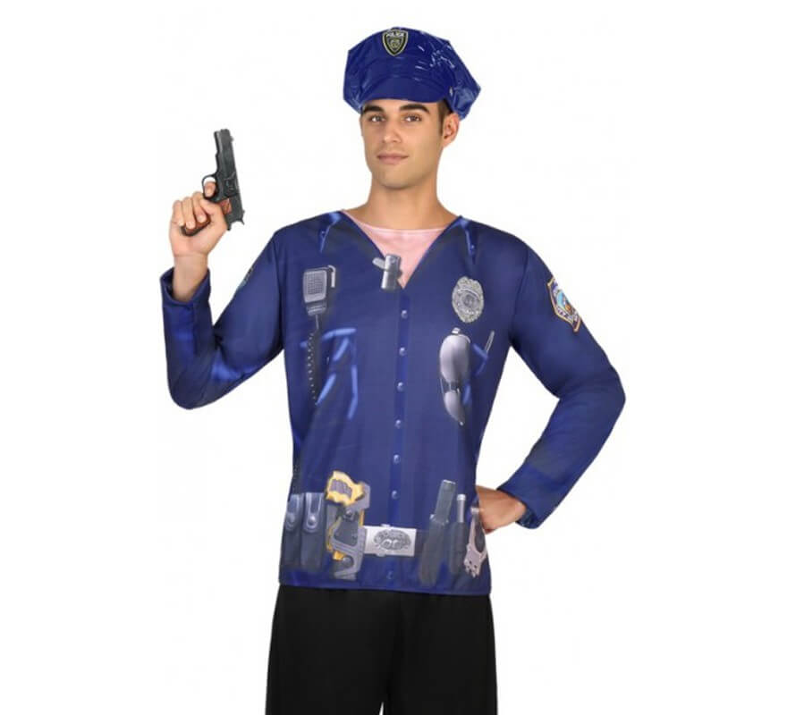 Camiseta disfraz de Policía para hombre