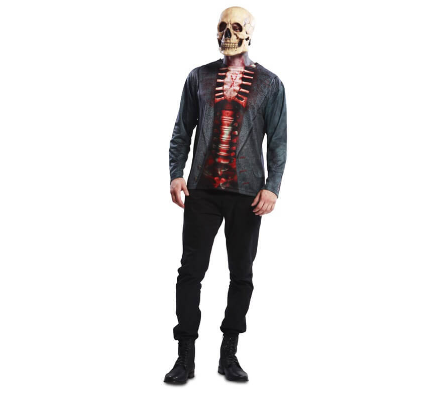 Camiseta disfraz Esqueleto para hombre para Halloween