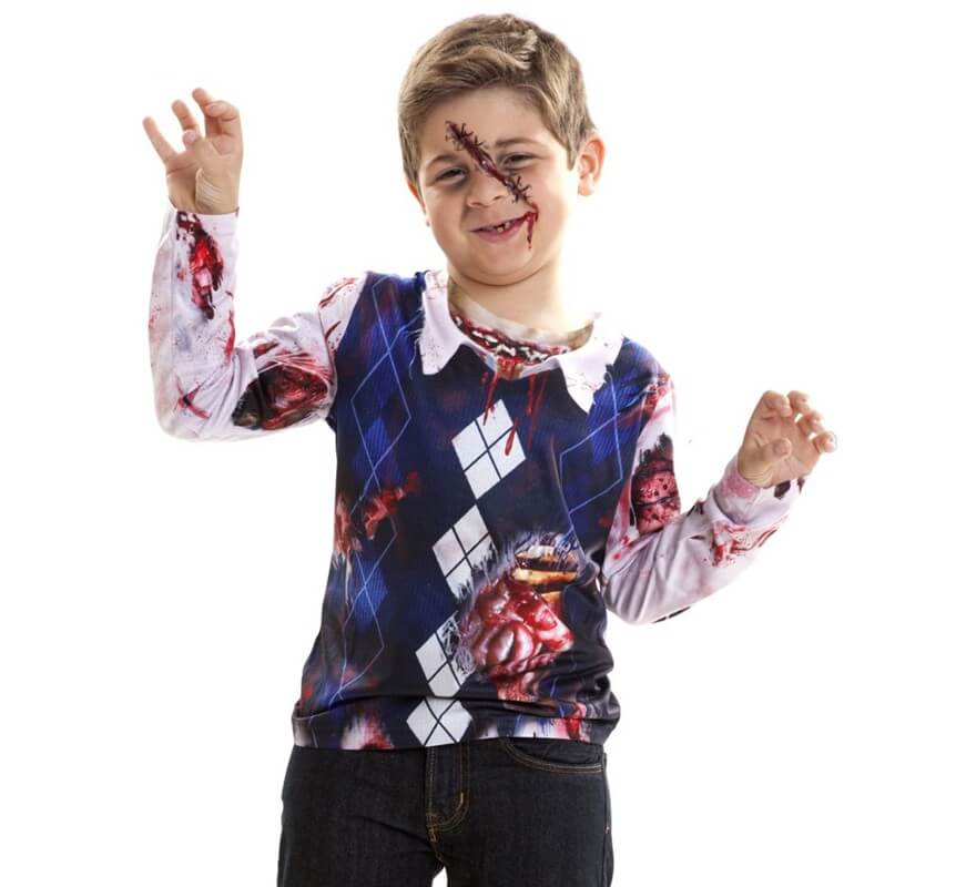 Camiseta disfraz Zombie para niños
