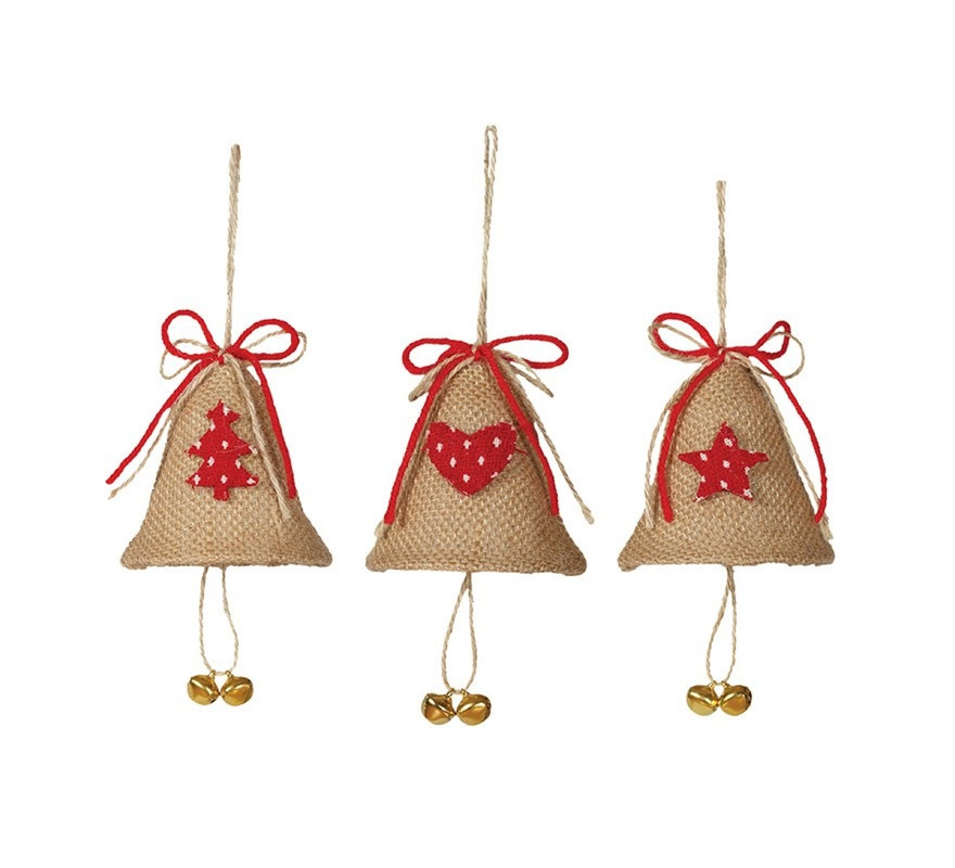 Bag Bells with Jingle Bell 9 cm Assorted