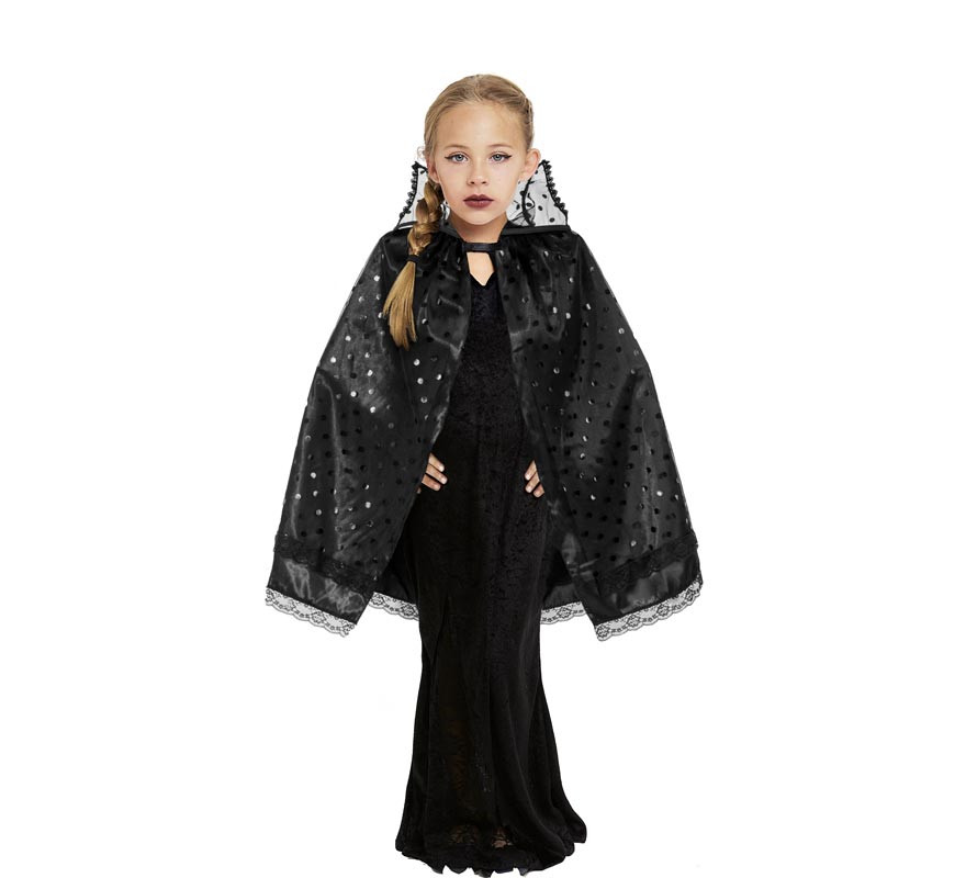 Black witch cape with child's collar